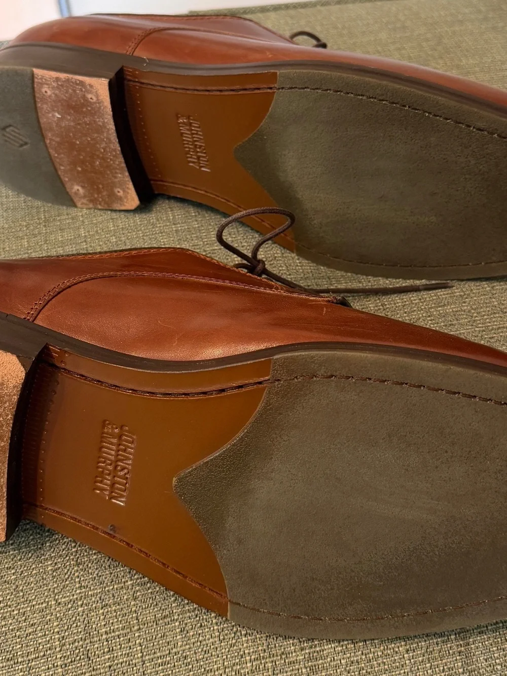 Johnston & Murphy Woven Leather Lace-Up Oxfords in Chestnut Brown